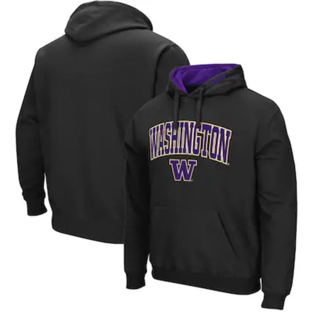 NWT Washington Huskies Fanatics Men’s Fleece Pullover Hoodie~Medium~Black~$60